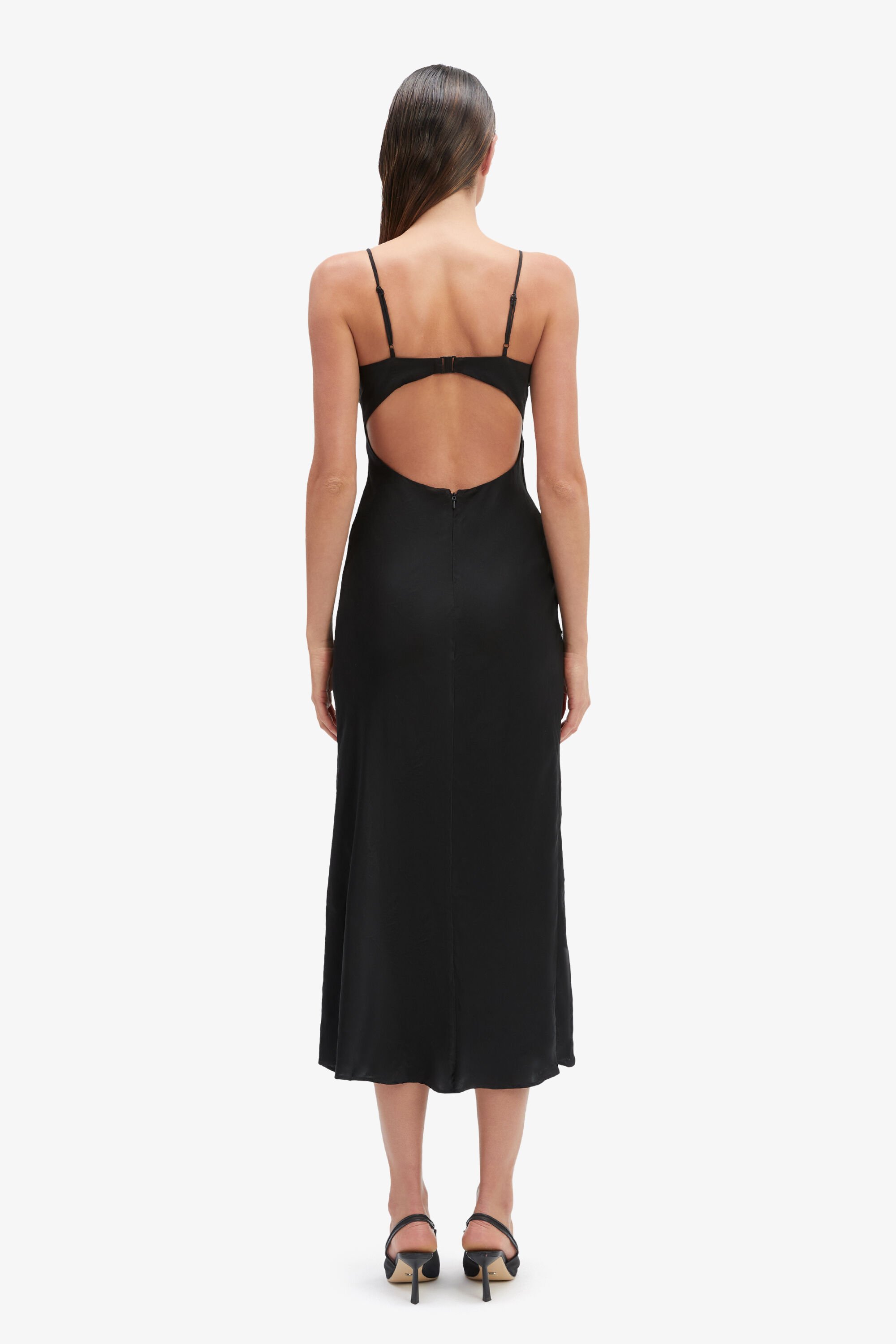 Sabina Midi Dress In Black Bardot