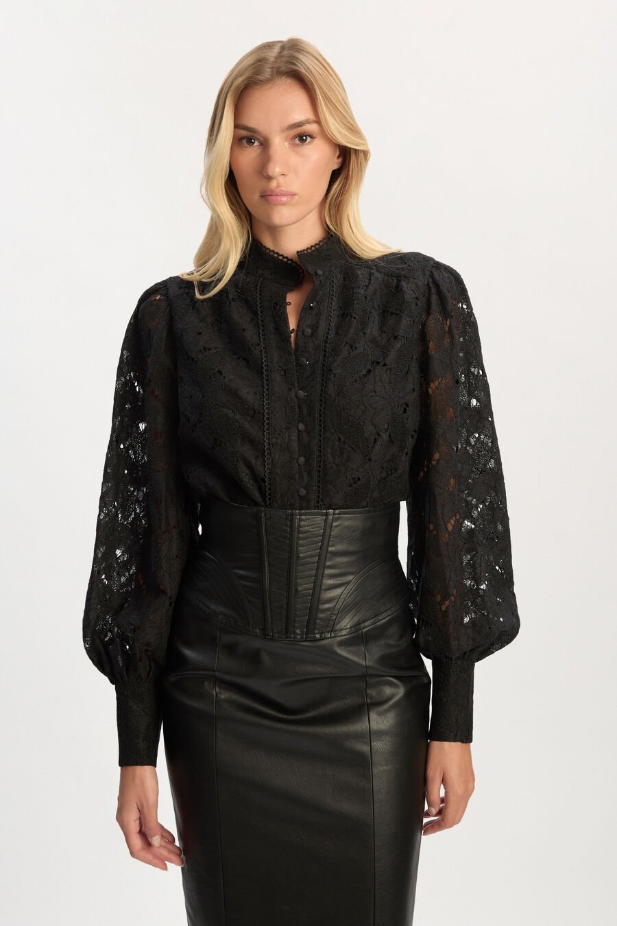 OLESSIA LACE BODYSUIT in colour Black