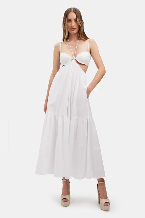 WILLOW MIDI DRESS in colour BRIGHT WHITE