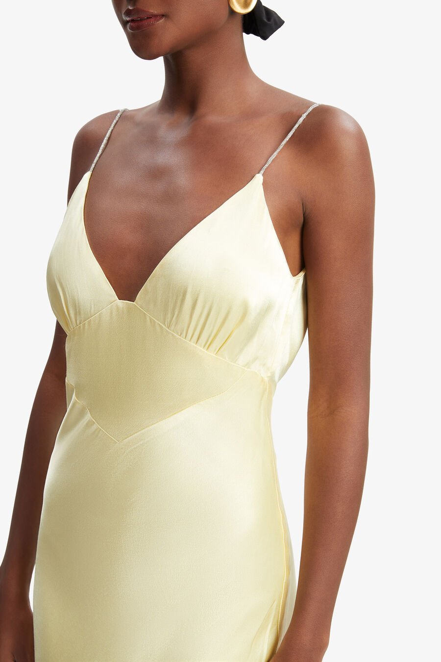 CAPRI DIAMONTE SLIP DRESS in colour Canary Yellow