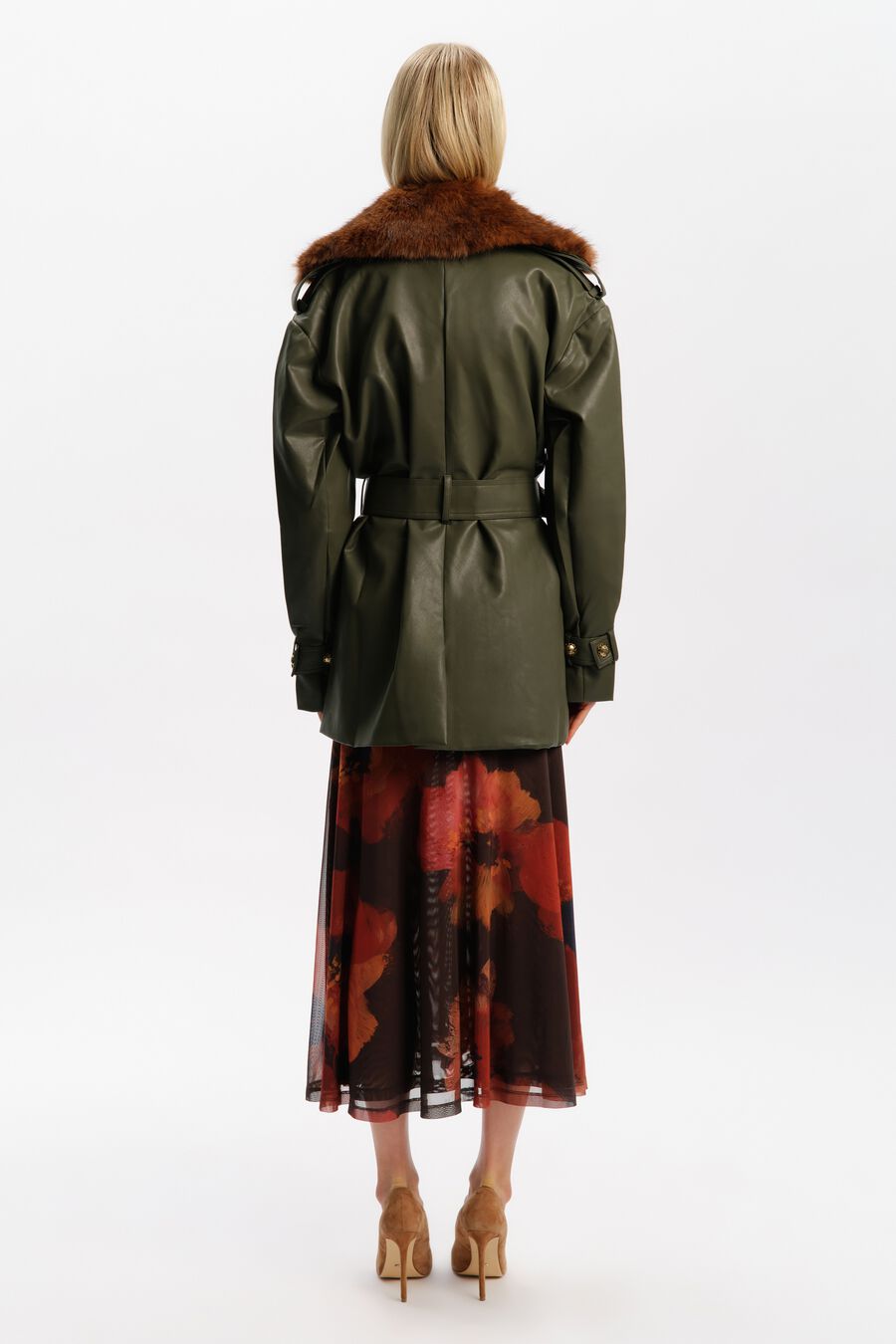 Vegan Leather & Faux Fur Coat