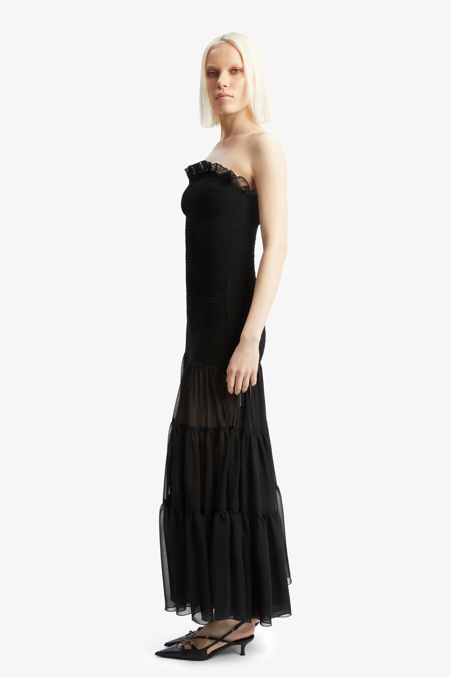 AZURA STRAPLESS MAXI DRESS in colour BLACK