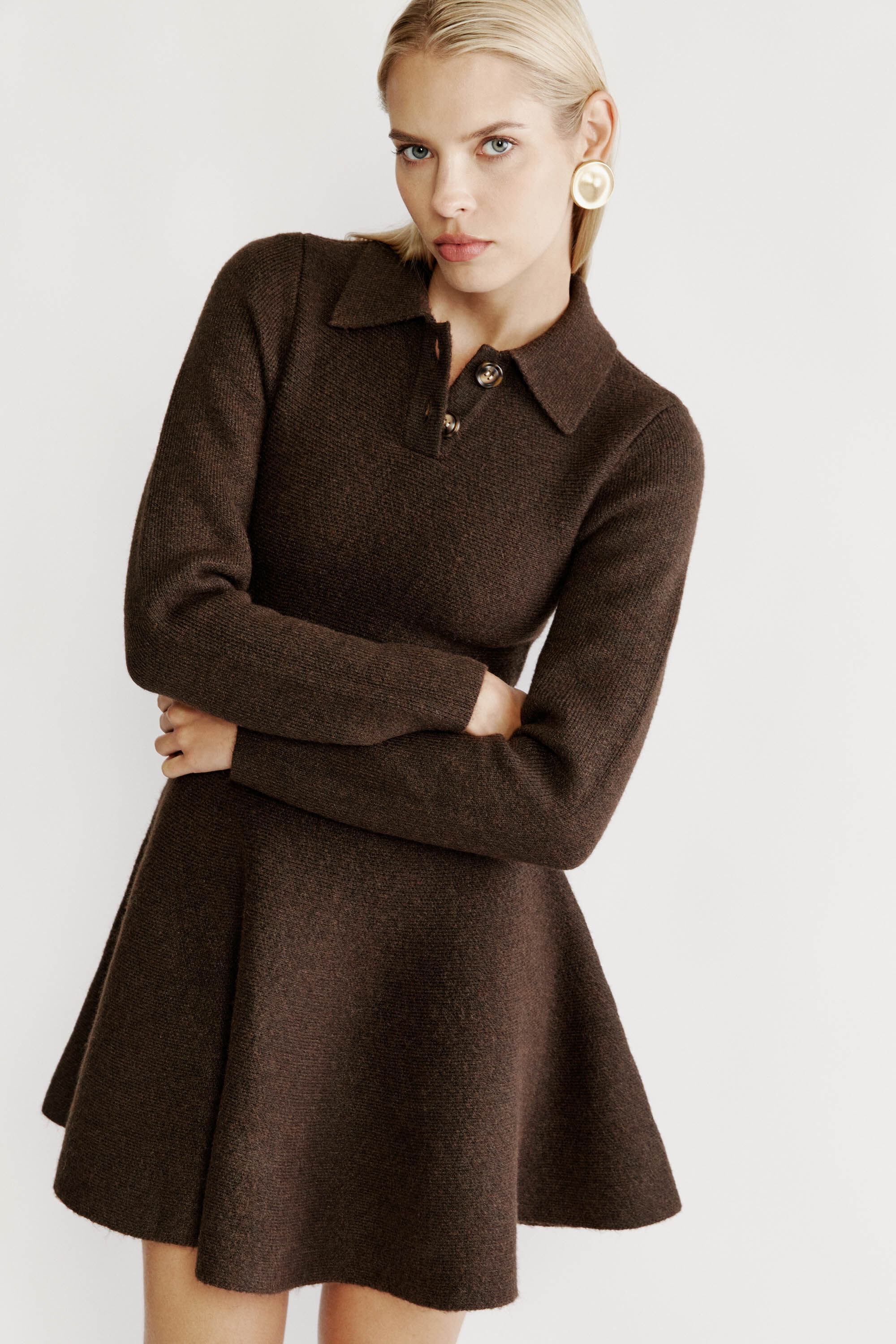 lolana knit dress Alona Knit Midi Dress with Front Cutouts Camel / M/L main image 0