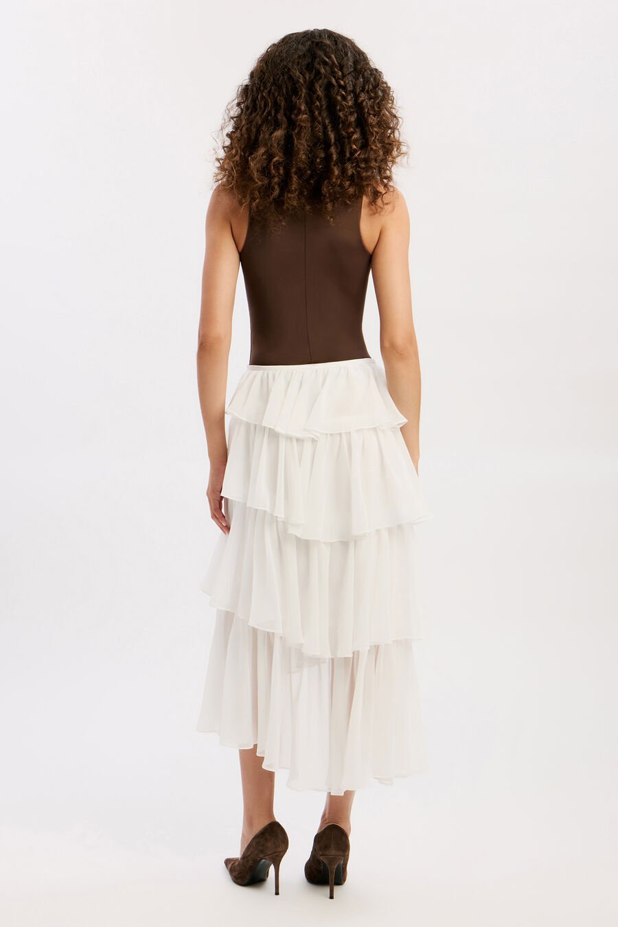 Adelene Frill Midi Skirt