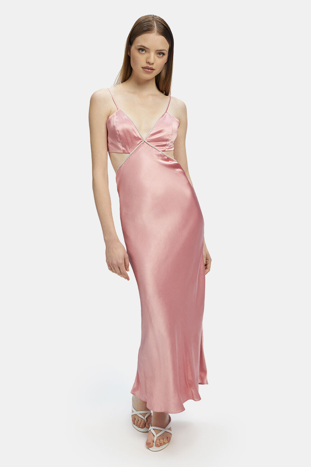 ROME DIAMONTE SLIP DRESS in colour VANILLA CREAM