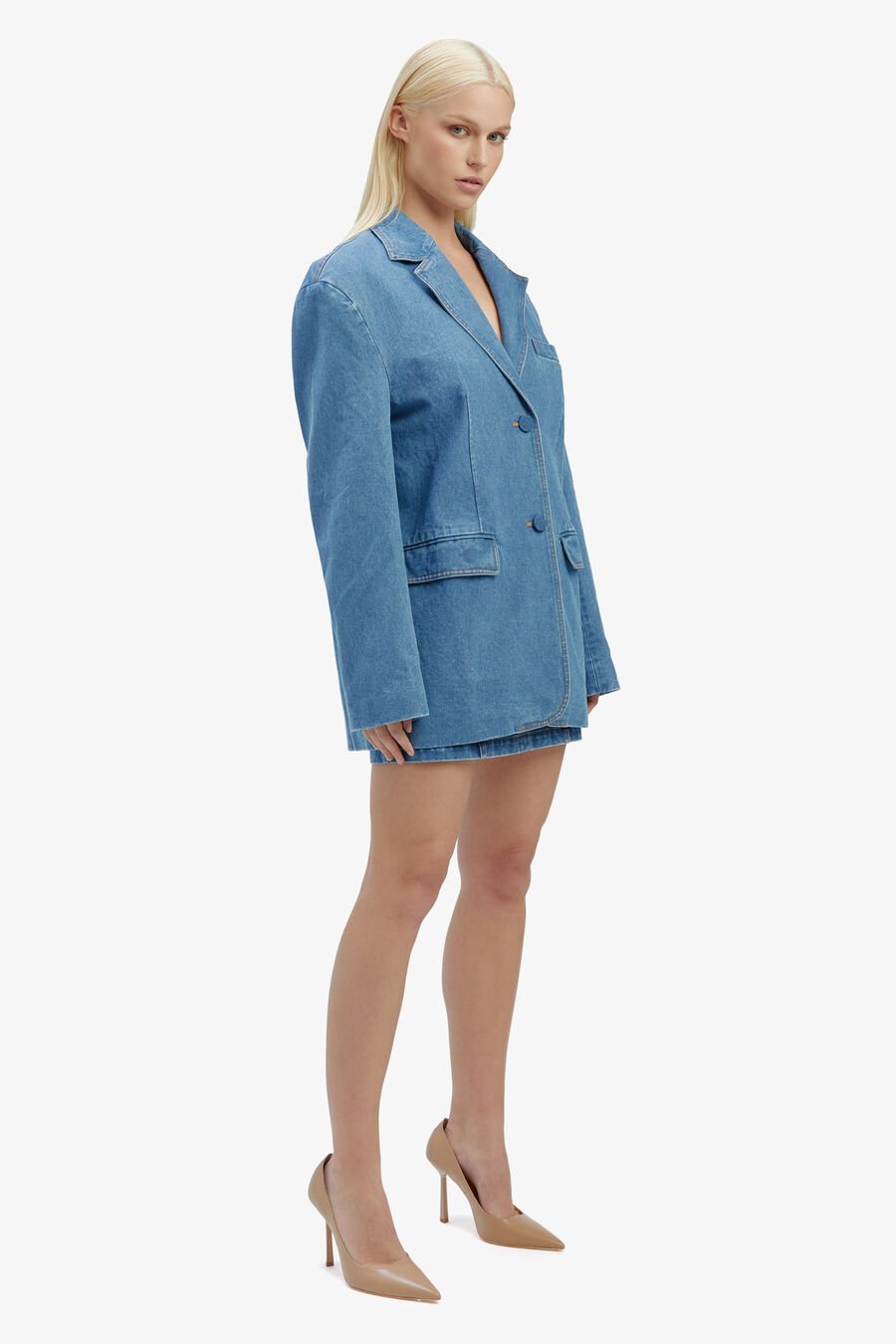 ABI DENIM OVERSIZED BLAZER in colour VINTAGE