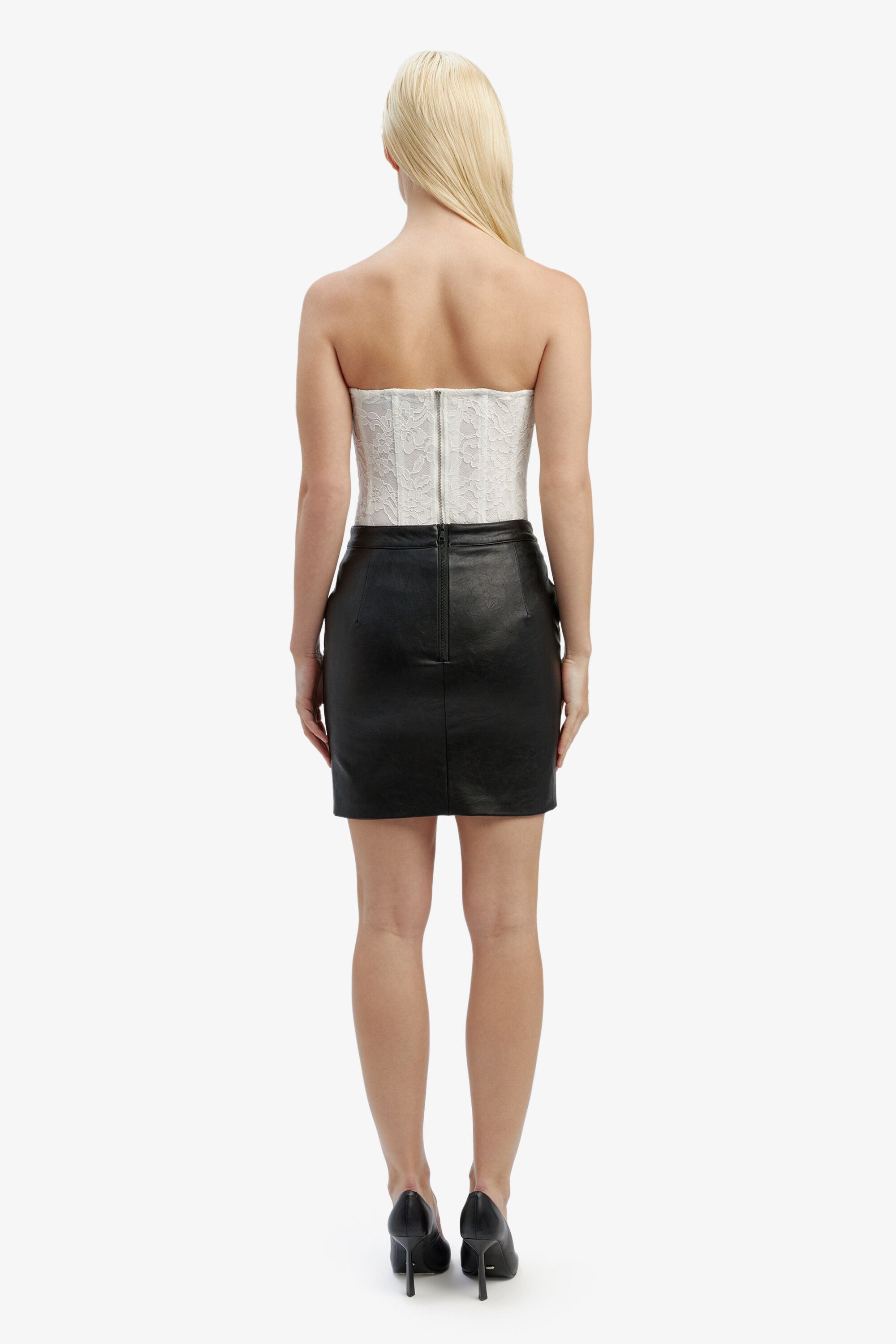 Black leather skirt bardot shop