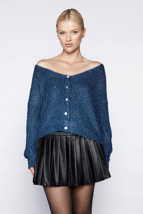 LUREX KNIT CARDI in colour DAZZLING BLUE