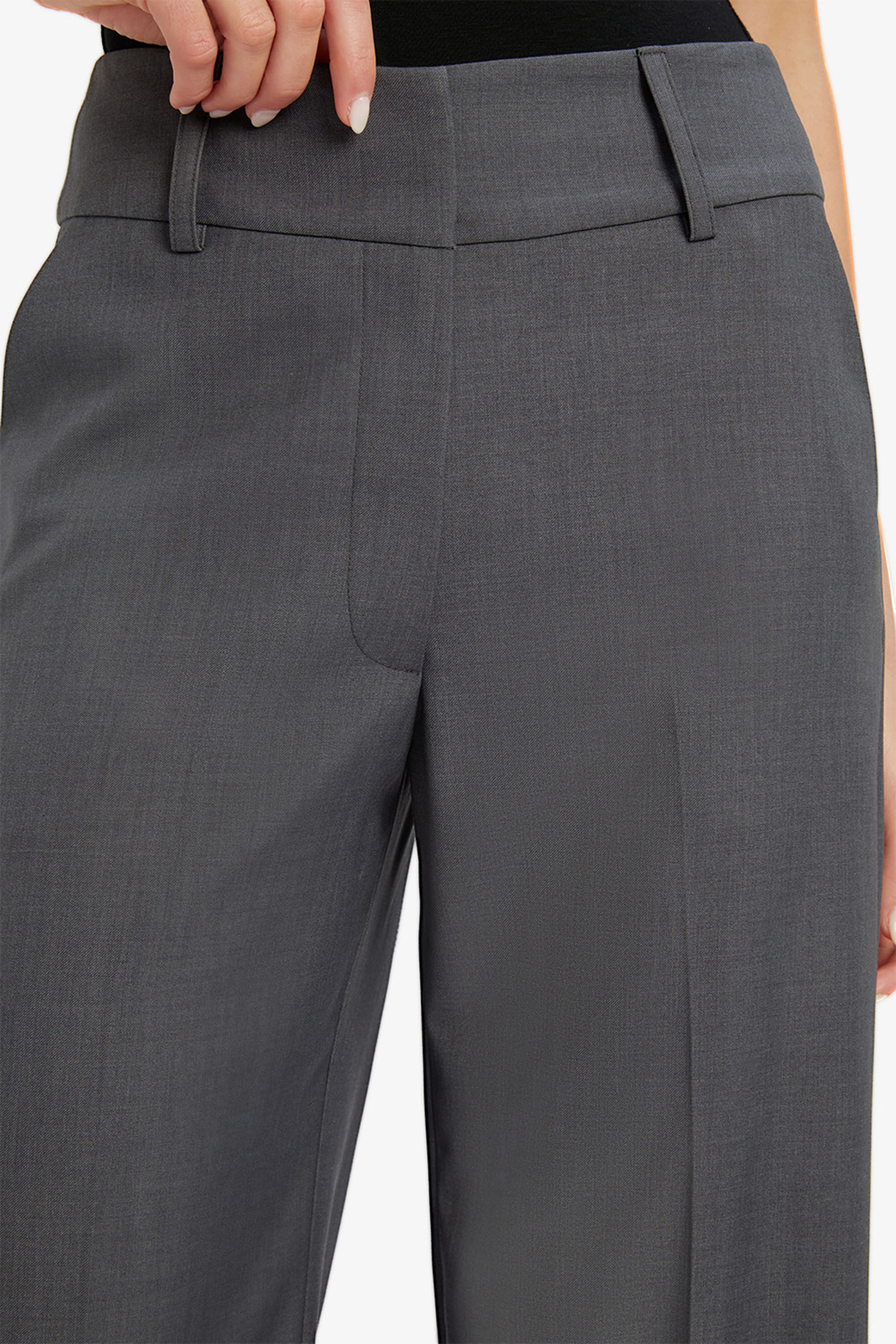 Maika Straight Leg Pant In Dark Grey | Bardot