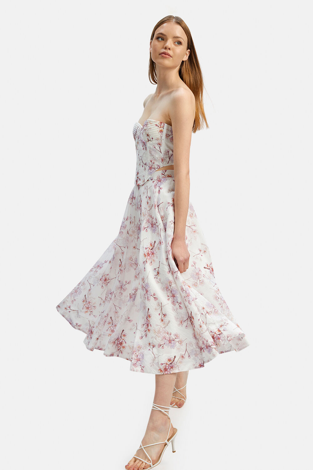 GRACIOUS MIDI SKIRT in colour BLOSSOM