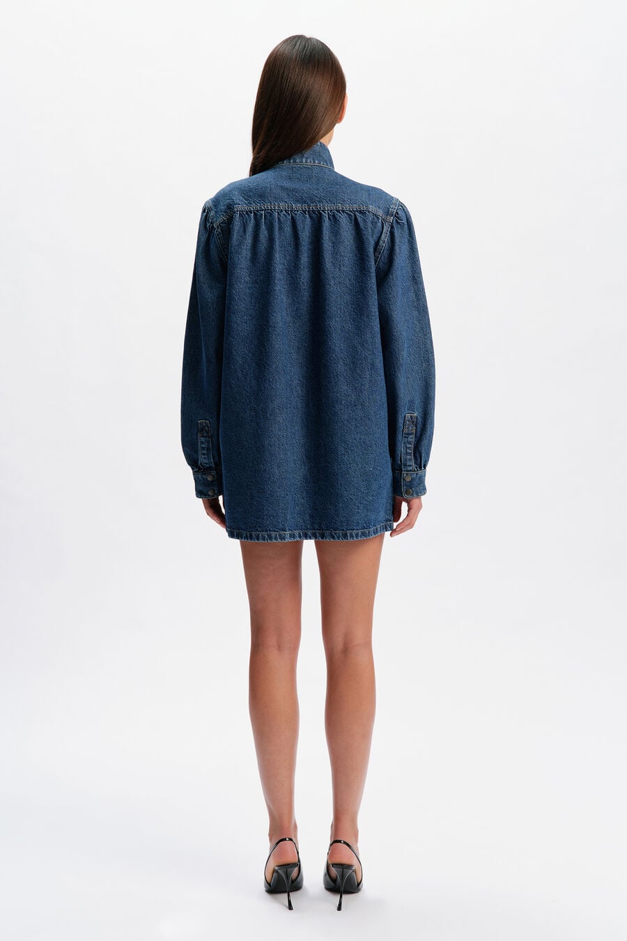030 Denim Oversized Mini Dress