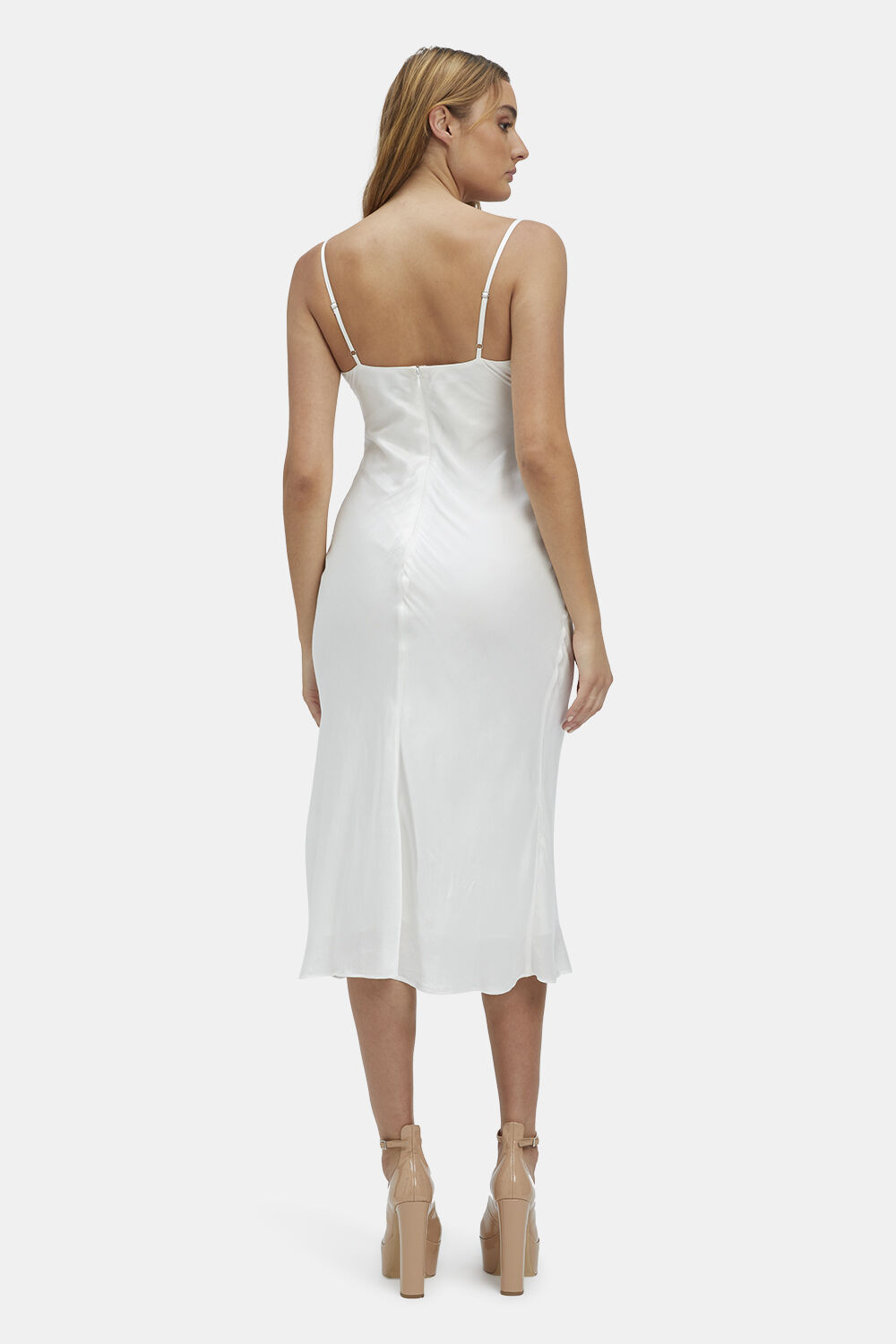 EMERIE SLIP DRESS in colour BRIGHT WHITE