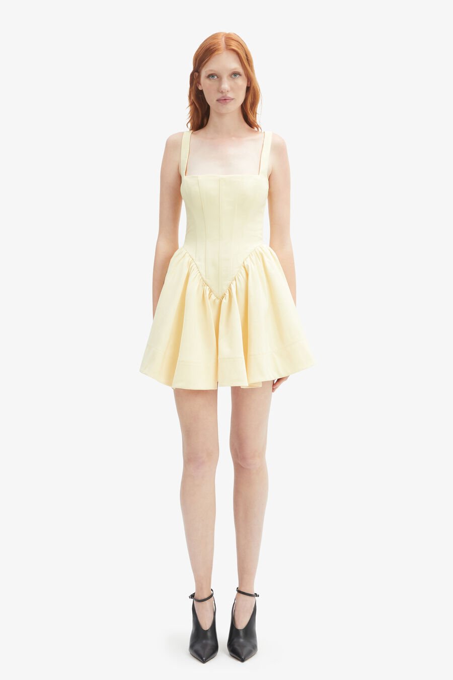 LARSON CORSET MINI DRESS in colour CANARY YLW