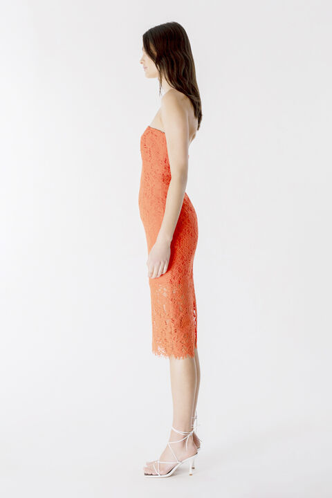 送料無料 バードット Bardot レディース 女性用 ファッション ドレス Maya Lace Midi Dress Orange