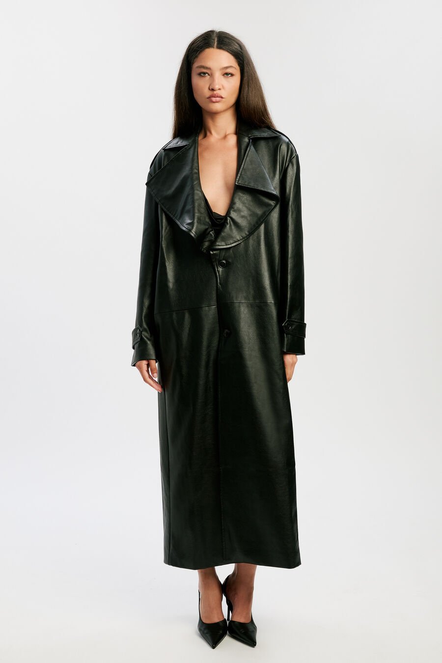 Reilia Vegan Leather Coat