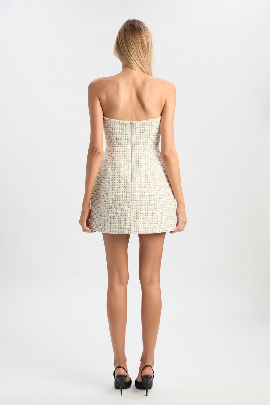 FLORINE BOUCLE MINI DRESS in colour Ivory