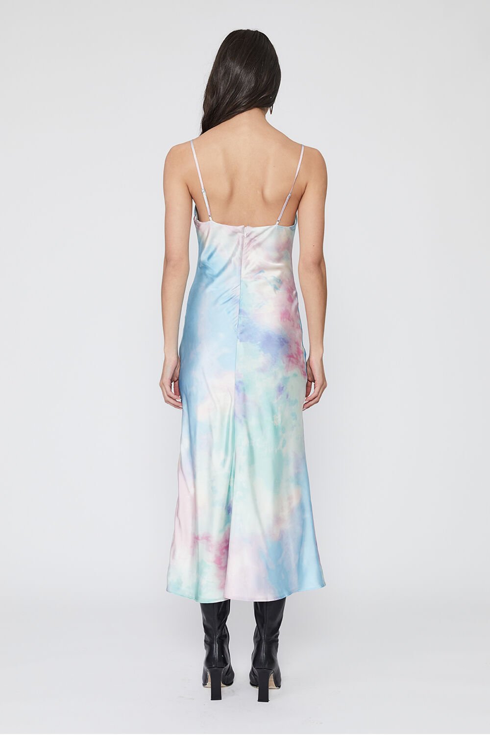 Tie dye shop silk slip dress