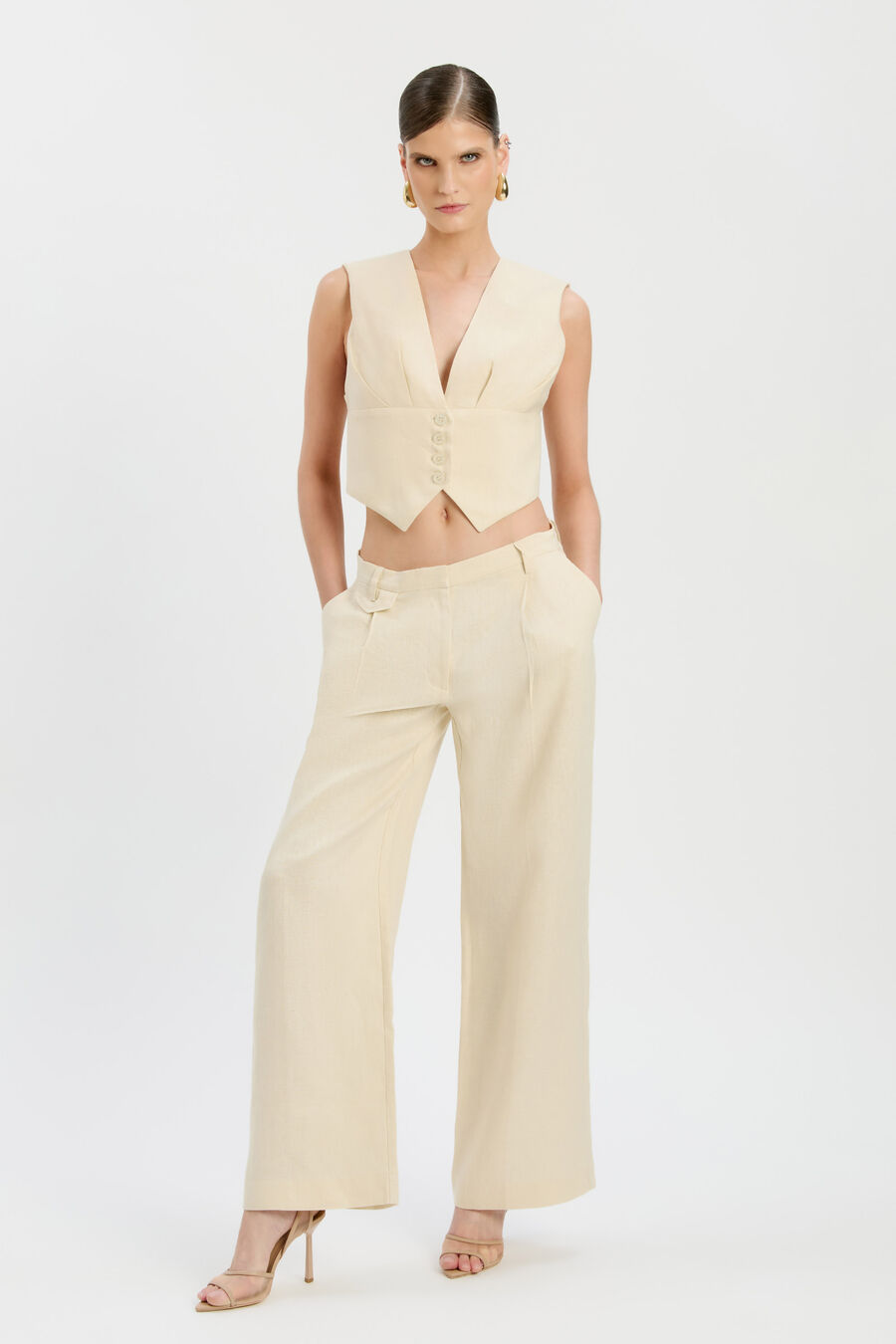 Geordy Linen Vest Top