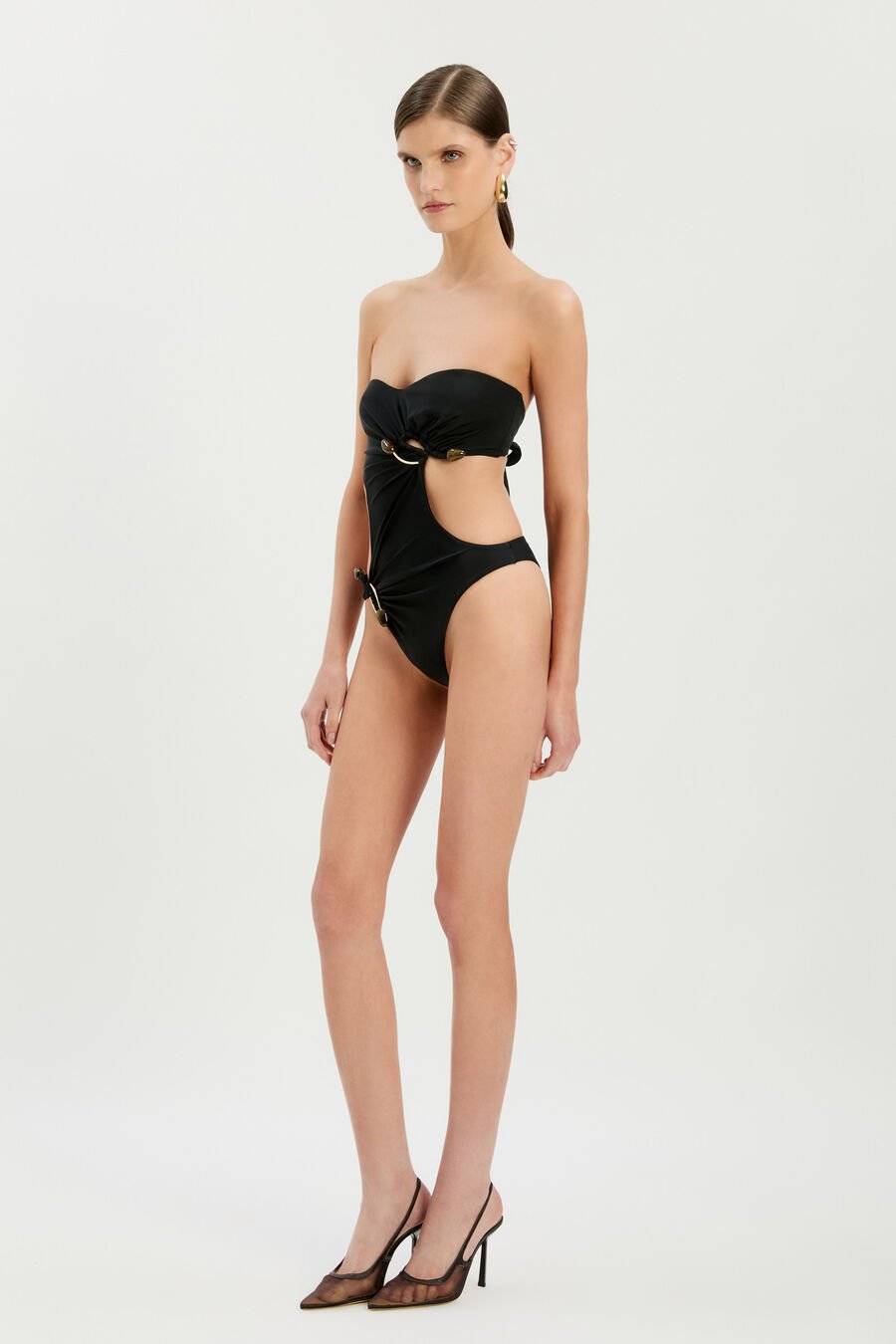 TYRA STRAPLESS ONE PIECE in colour Black