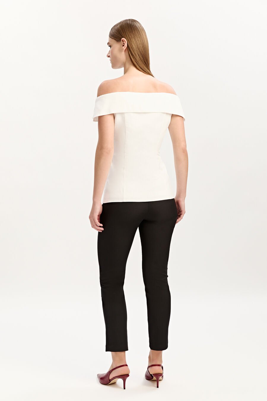 ELIORA BUTTON FRONT LINEN TOP in colour ORCHIDWHT