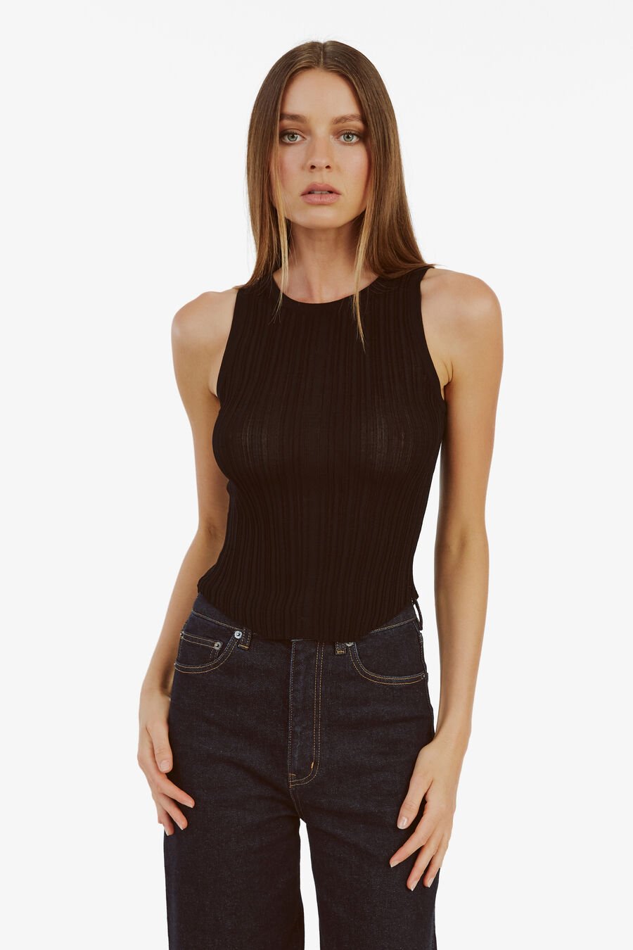 MEREL KNIT TANK in colour BLACK