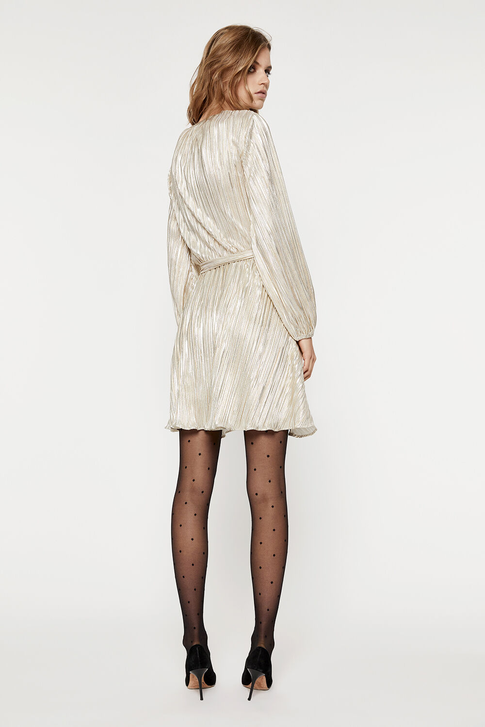 BELLISSA PLEAT DRESS in colour MOONLIGHT