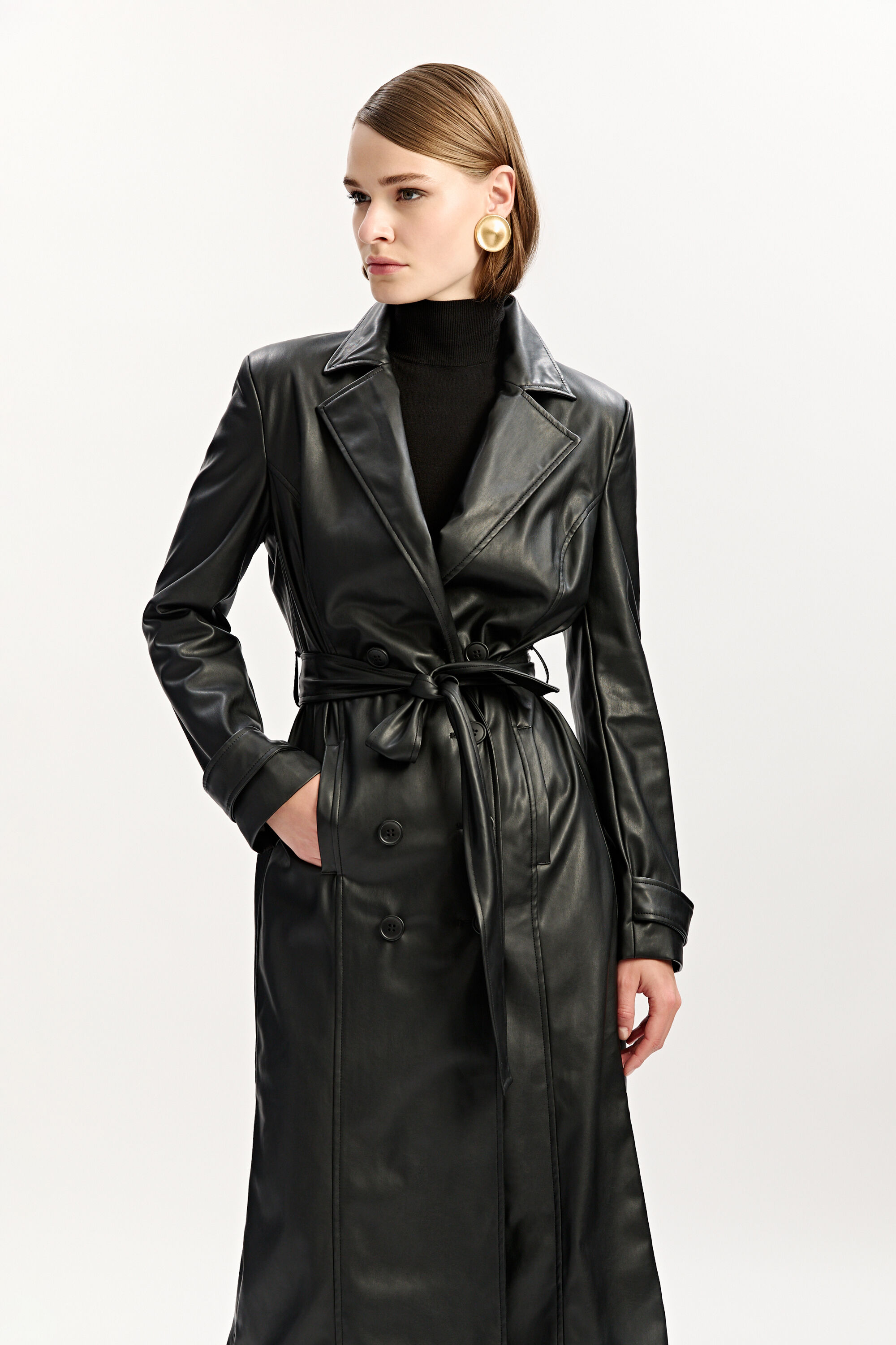 ジャケット・アウター prank project Vegan Leather Middle Coat COAT