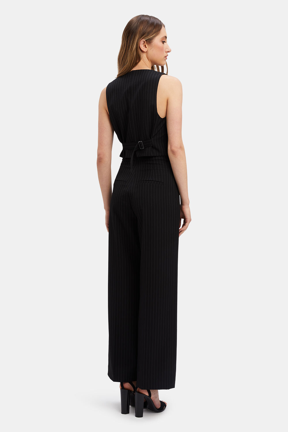 CALLISTA PIN STRIPE VEST in colour BRIGHT WHITE