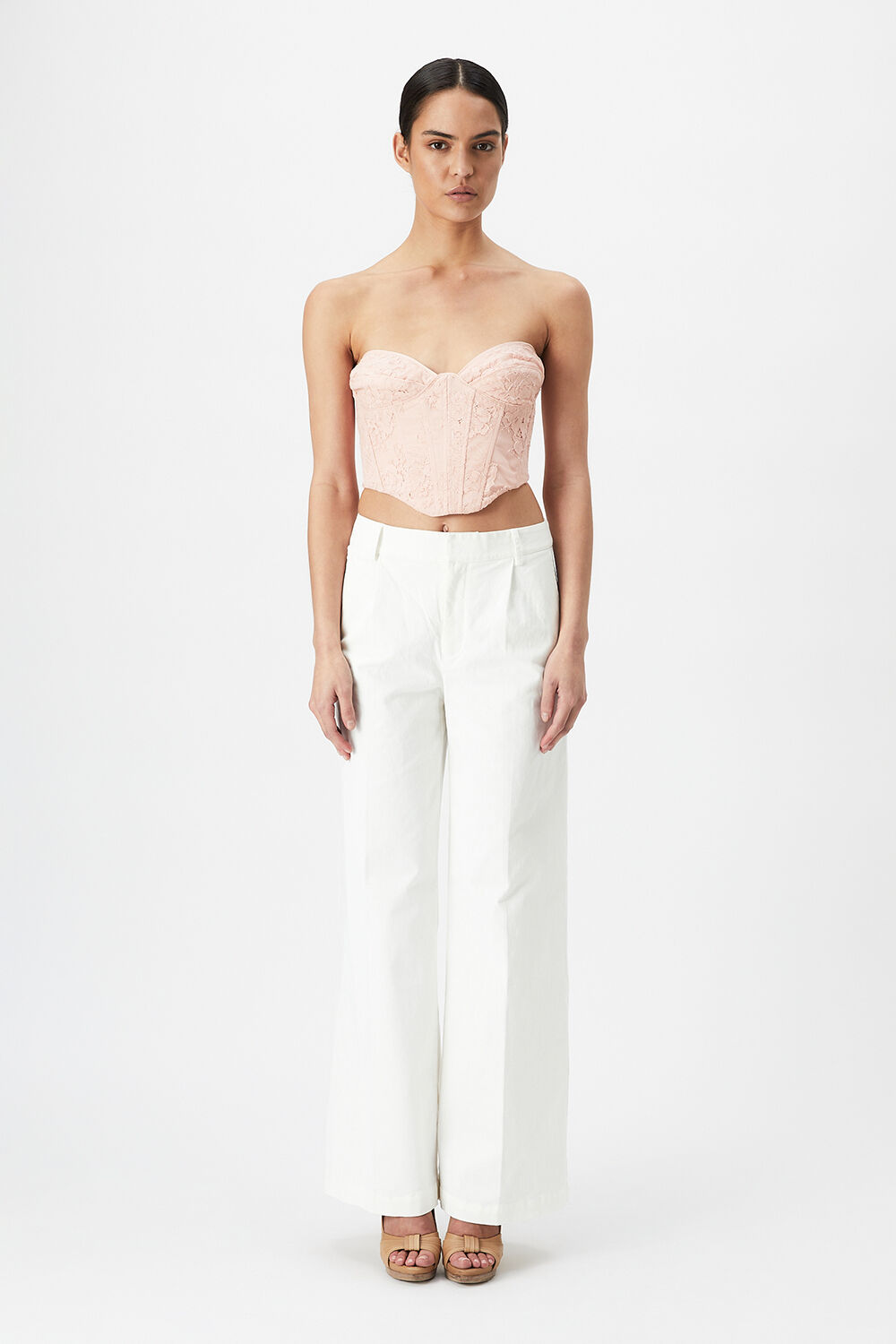 ELLIE LACE CORSET in colour SOFT PINK
