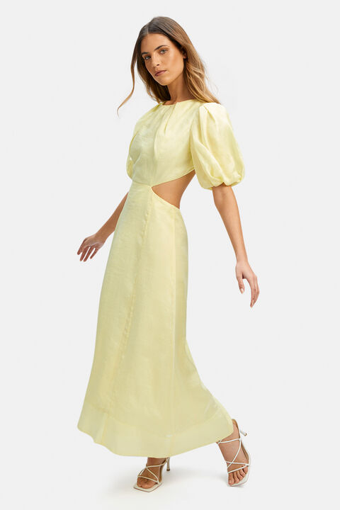 MALINA MIDI DRESS in colour BUTTERCUP