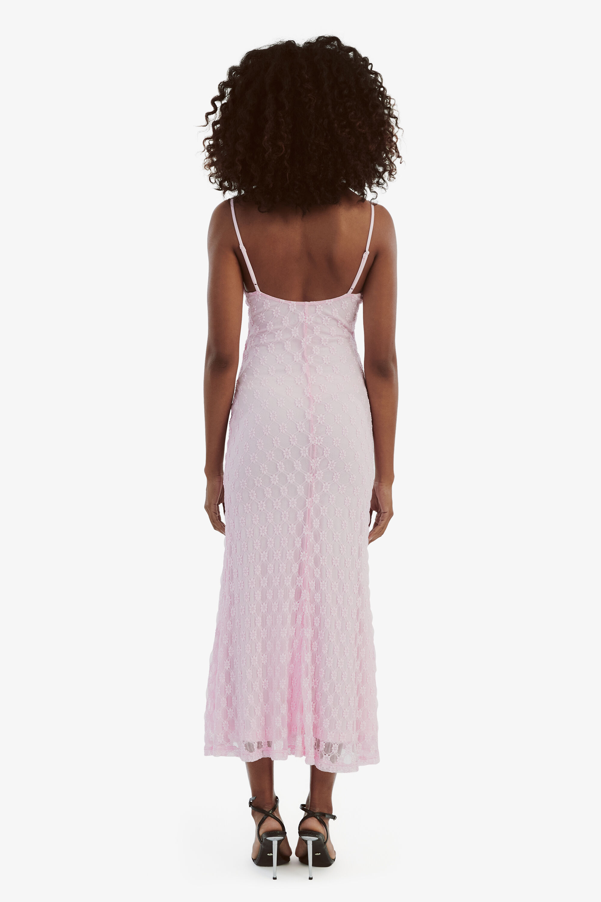 mesh overlay tiered midi cocktail dress Marcella Women's Maite Dress