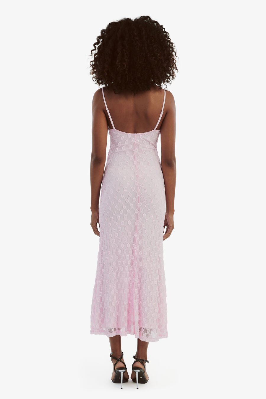 ADONI MESH MIDI DRESS in colour SOFT PINK