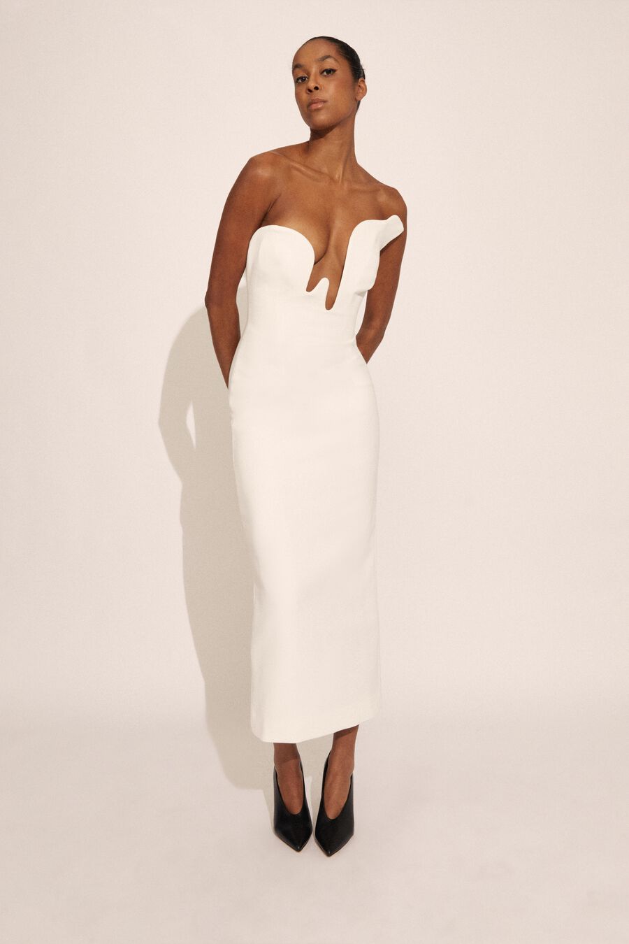 ROSALYN MIDI DRESS in colour Orchid White