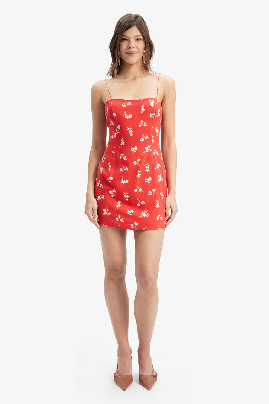 JOIE MINI DRESS in colour RED DITSY FLORAL