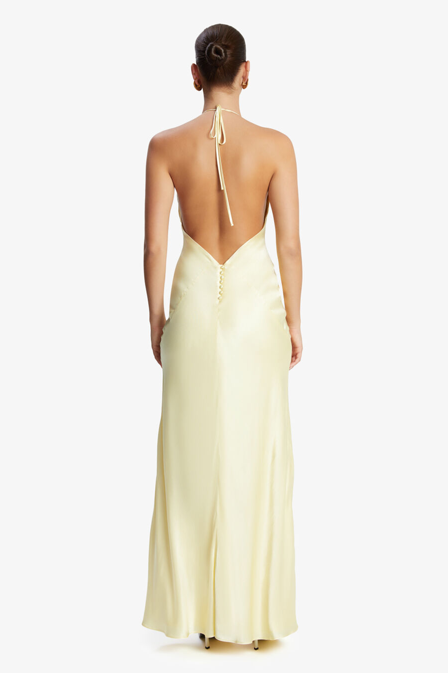 YVE HALTER DRESS in colour Canary Yellow