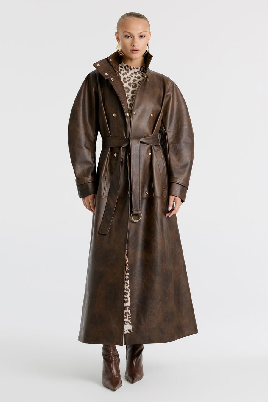 Milana Vegan Leather Trench