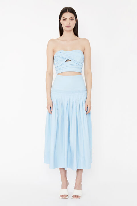 JADA MIDI SKIRT in colour CERULEAN