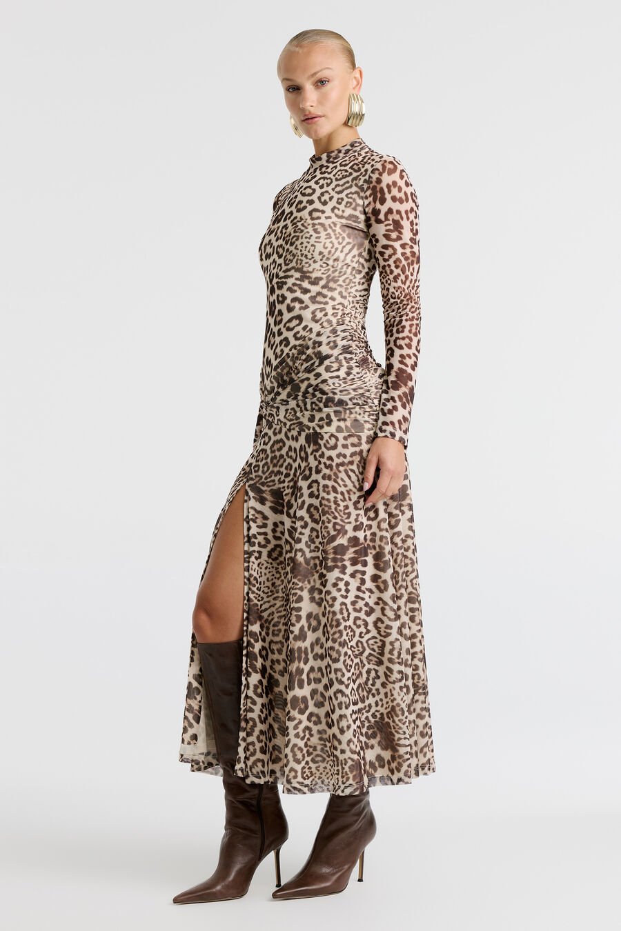 Lea Printed Mesh Dress