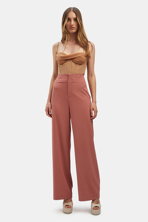 DEVITA HIGH WAIST PANT in colour MELLOW ROSE