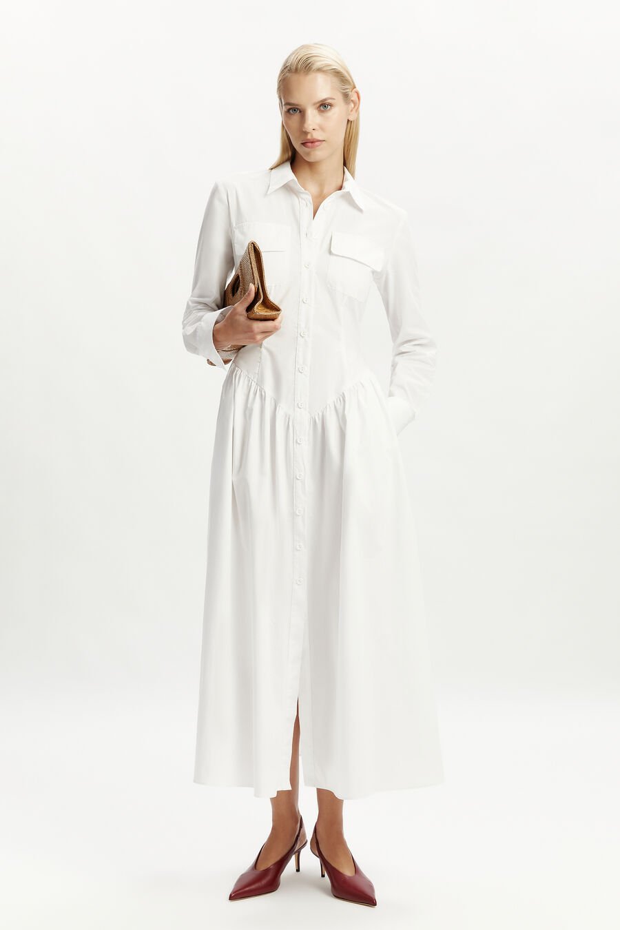 AGATHA FITTED SHIRT DRESS in colour ORCHID WHT