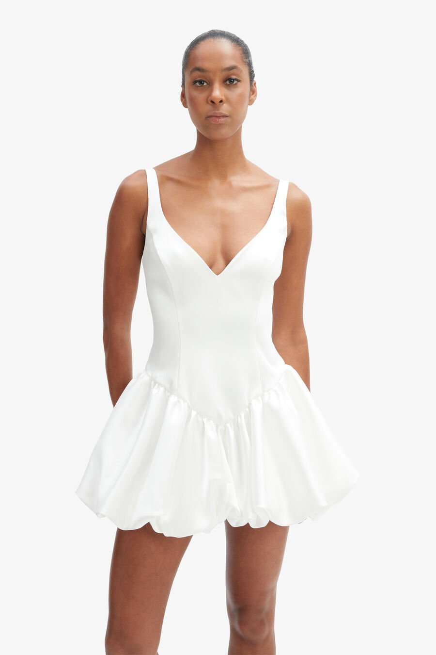 ORIA BUBBLE MINI DRESS in colour ORCHIDWHT