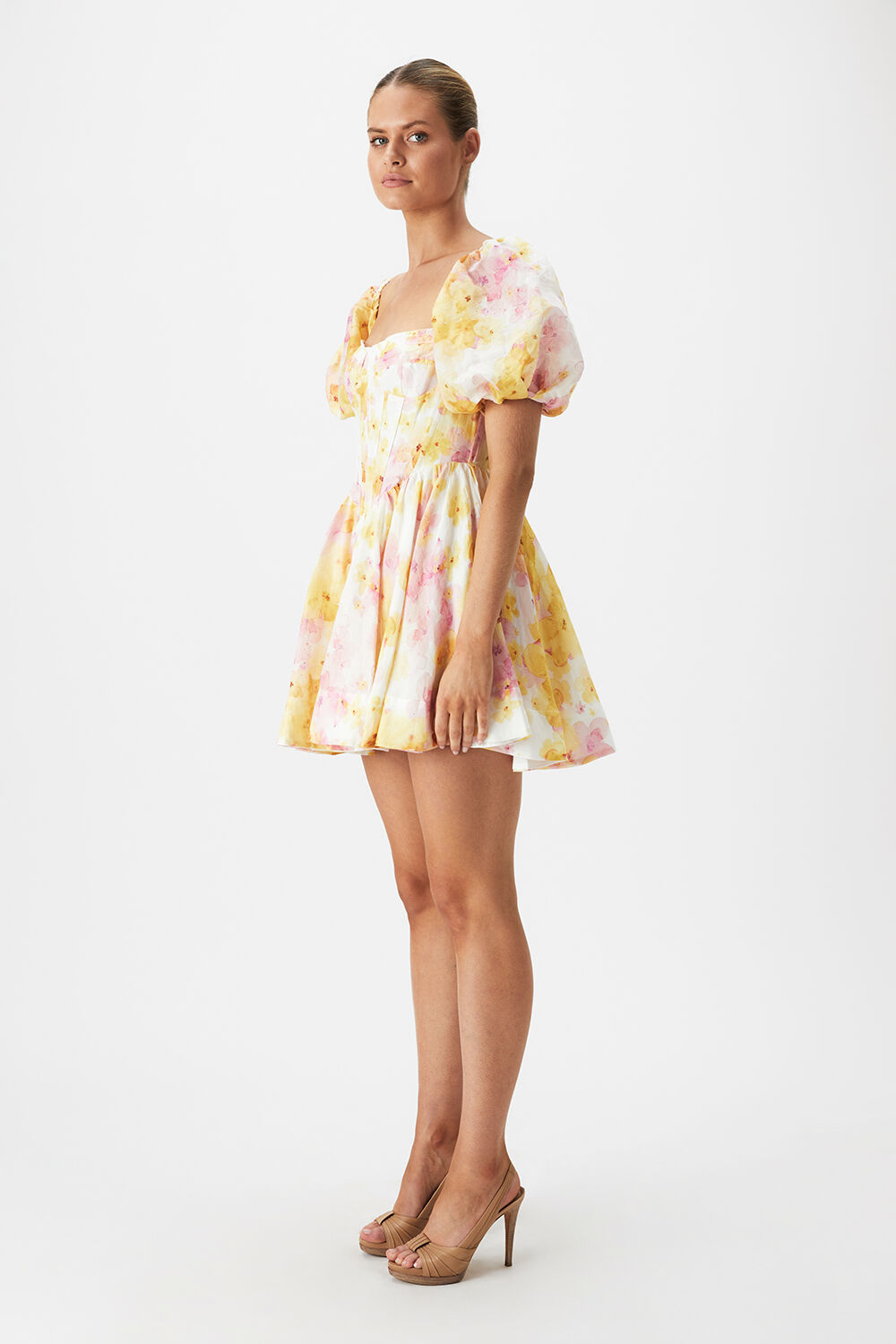 KIAH CORSET MINI DRESS in colour YELLOW IRIS