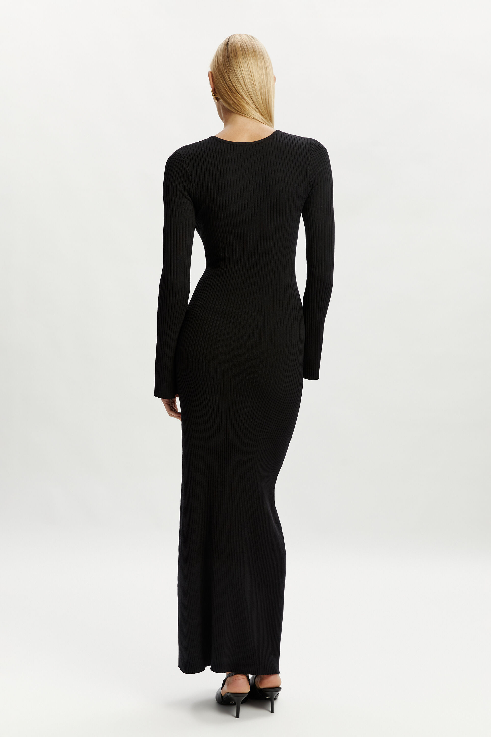 Nautico Knit Maxi Dress In Black | Bardot