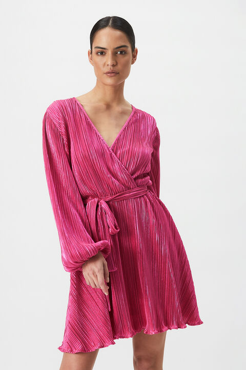 BELLISSA PLEAT DRESS in colour AZALEA PINK