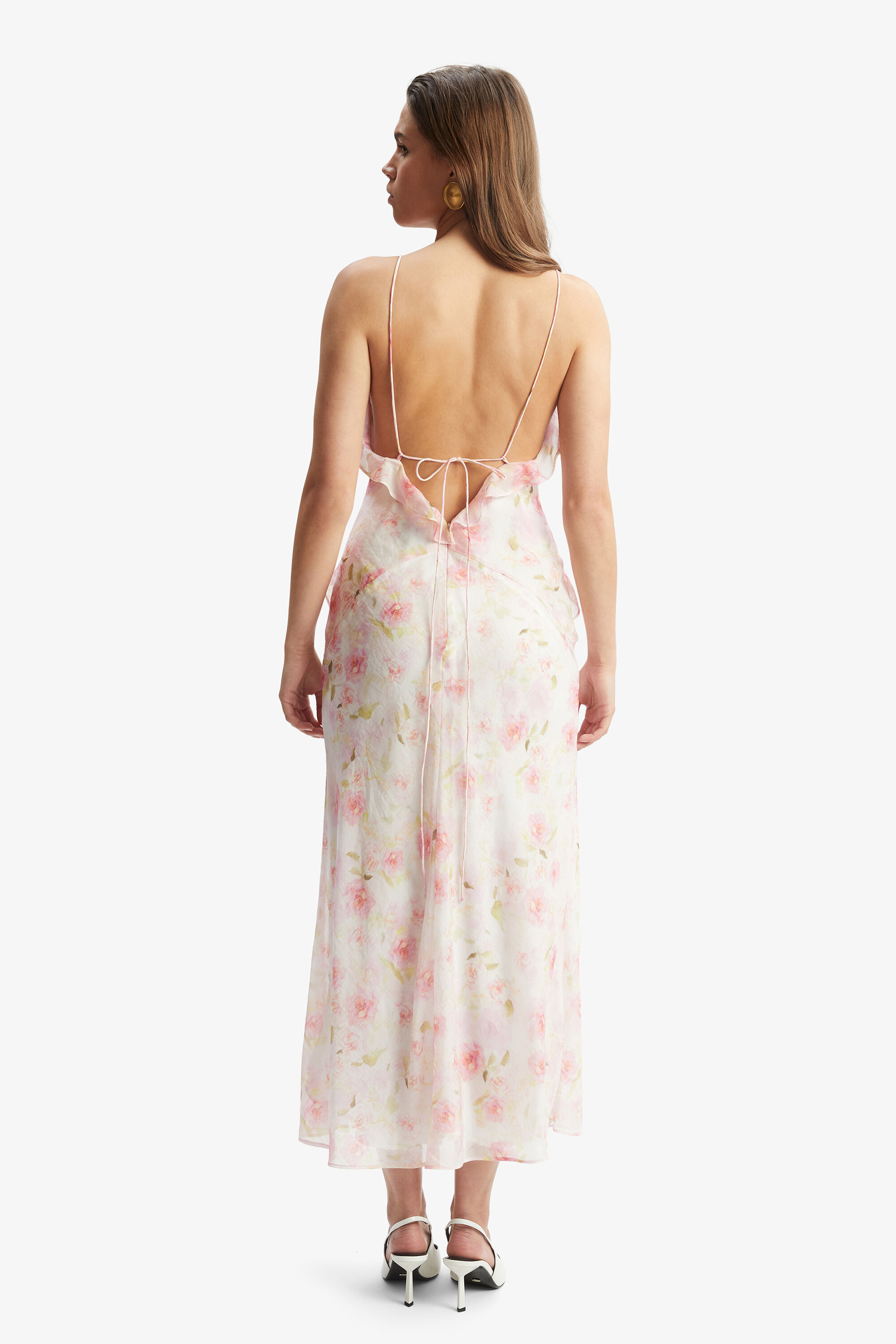 Olea Floral Maxi Dress In Pink Flora Bardot