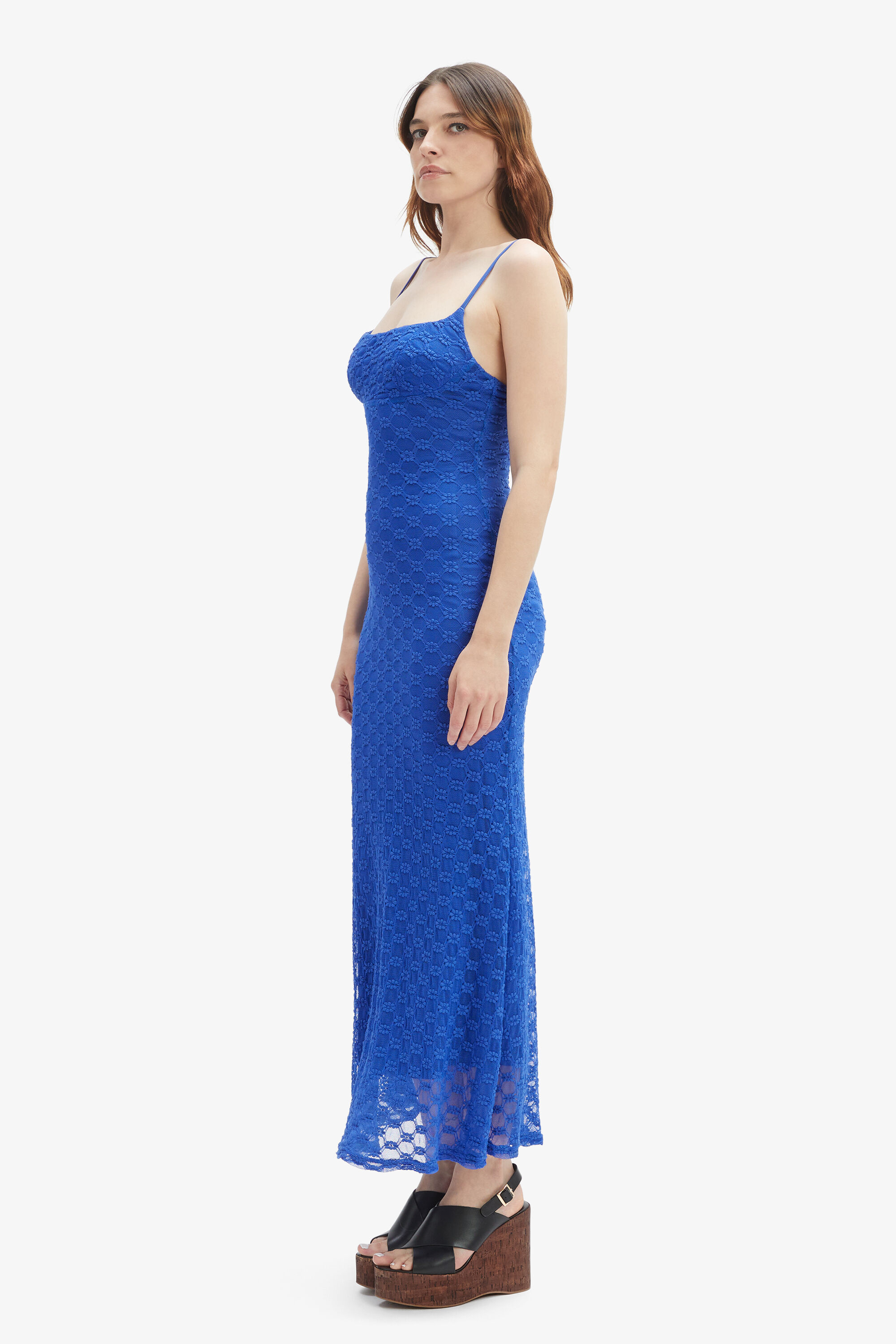 adoni mesh midi dress in cornflower Lindseystackhouse_ on LTK