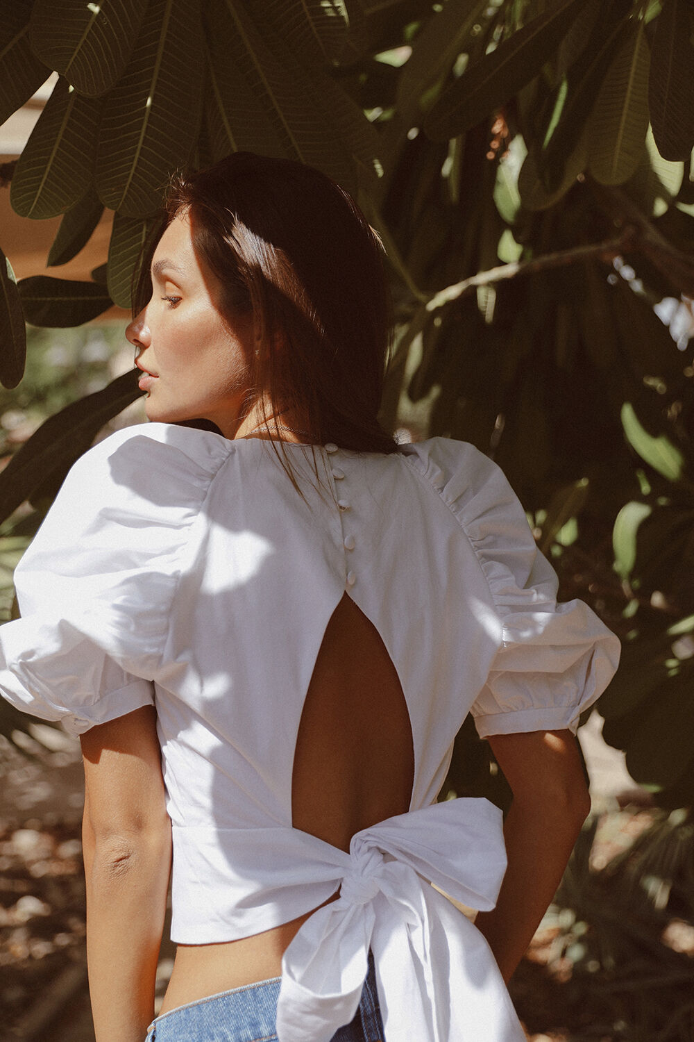 White puff hotsell sleeve bardot top