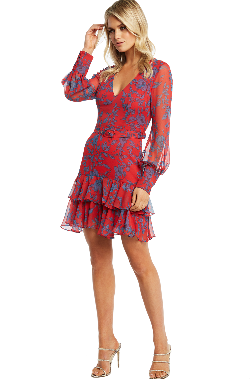 Keepsake heart and soul floral ruffle long sleeve mini dress 2025