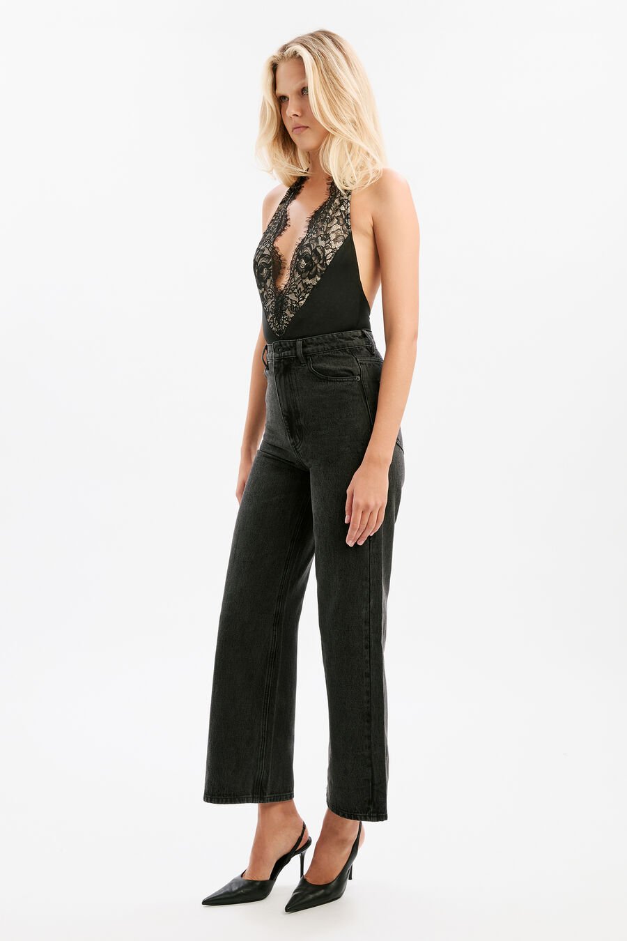 Elviria Halter Satin Bodysuit