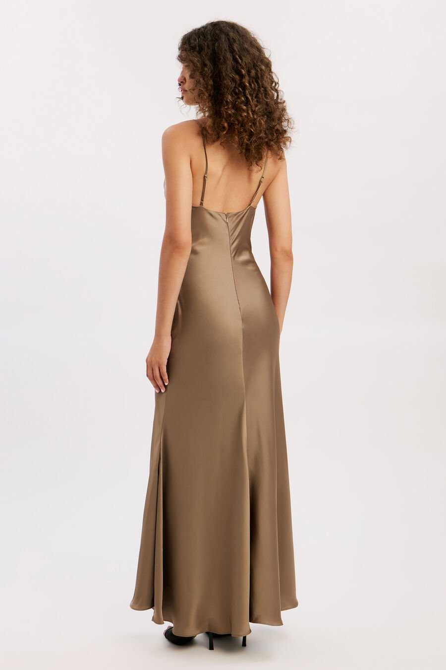 MONROE COWL NECK MAXI DRESS in colour TOFFEE